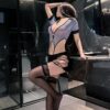 Erotic lingerie policewoman uniform cos one-piece set